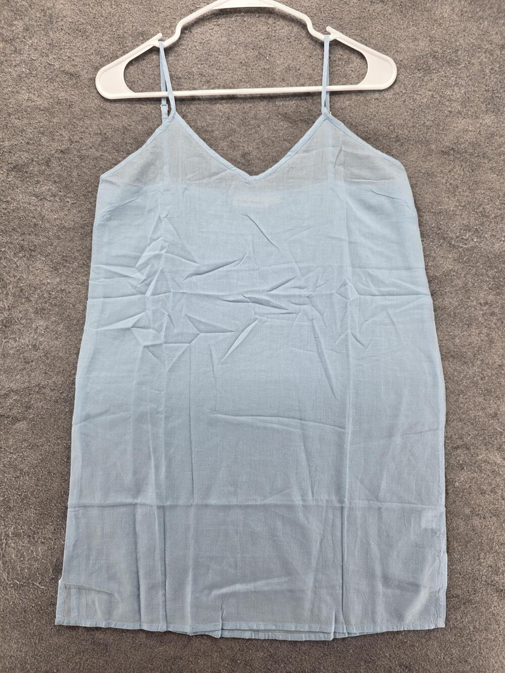 Roller Rabbit Dress Womens XS Blue V-Neck Slip Dress Knee Length 100% Cotton